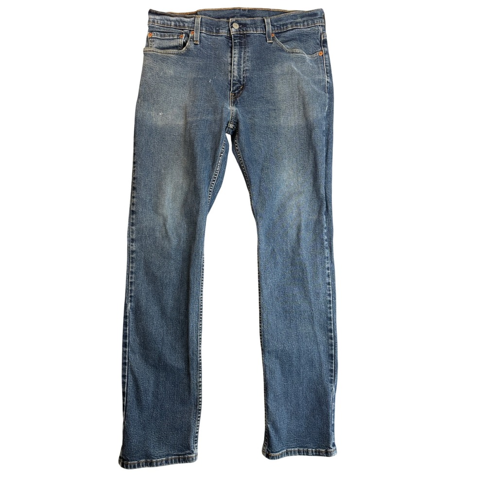 Levi's 514 Straight Fit Jeans Blue Med Wash Denim Mens 36x32 Cotton Stretch